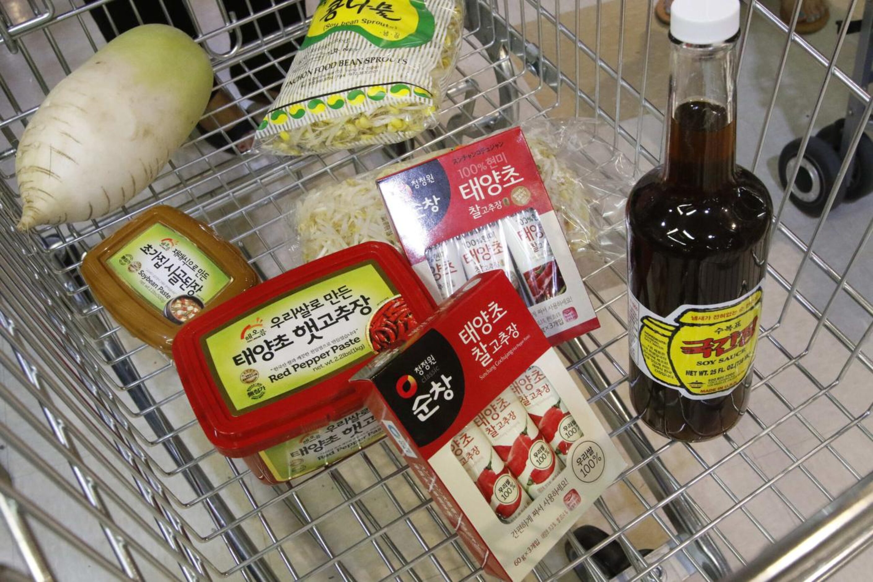 
A large variety of food and groceries are carried at H Mart in Korean town in Carrollton.
