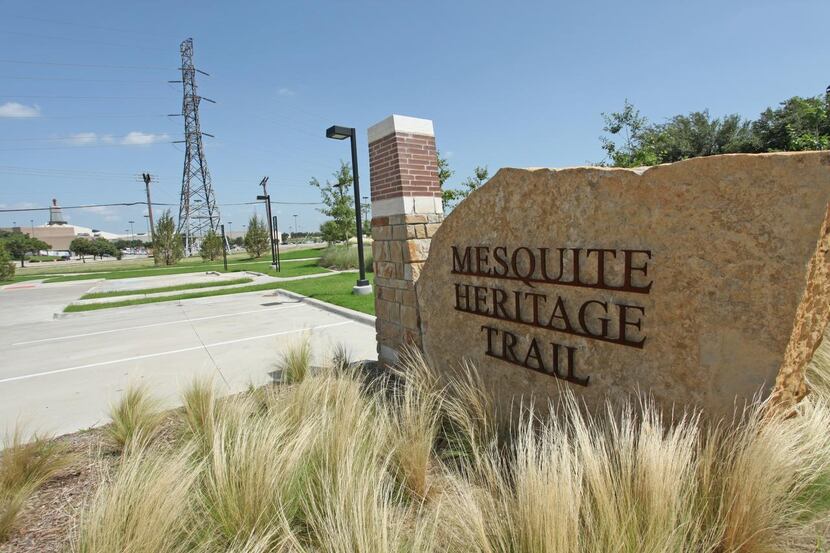 The 4 1/4-mile Mesquite Heritage Trail has three entry points for walkers, runners, bikers...