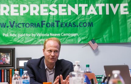 John Turner, who is running for representative in District 114, talks during an interview at...