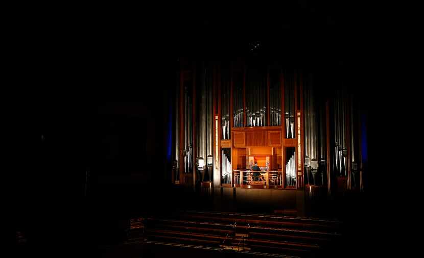 Organist Nathan Laube performed at the Meyerson Symphony Center on Wednesday. 