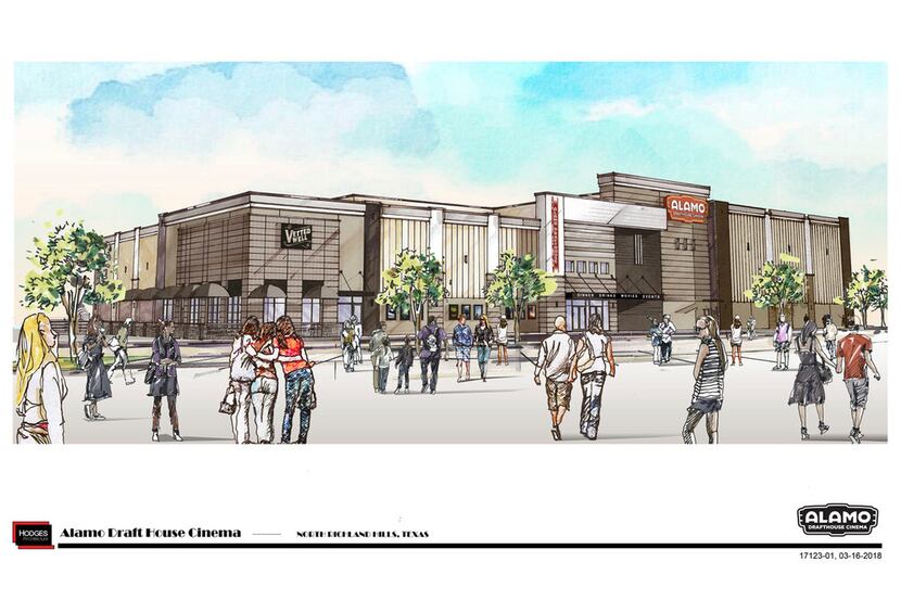 A rendering of the Alamo Drafthouse and Vetted Well in North Richland Hills.