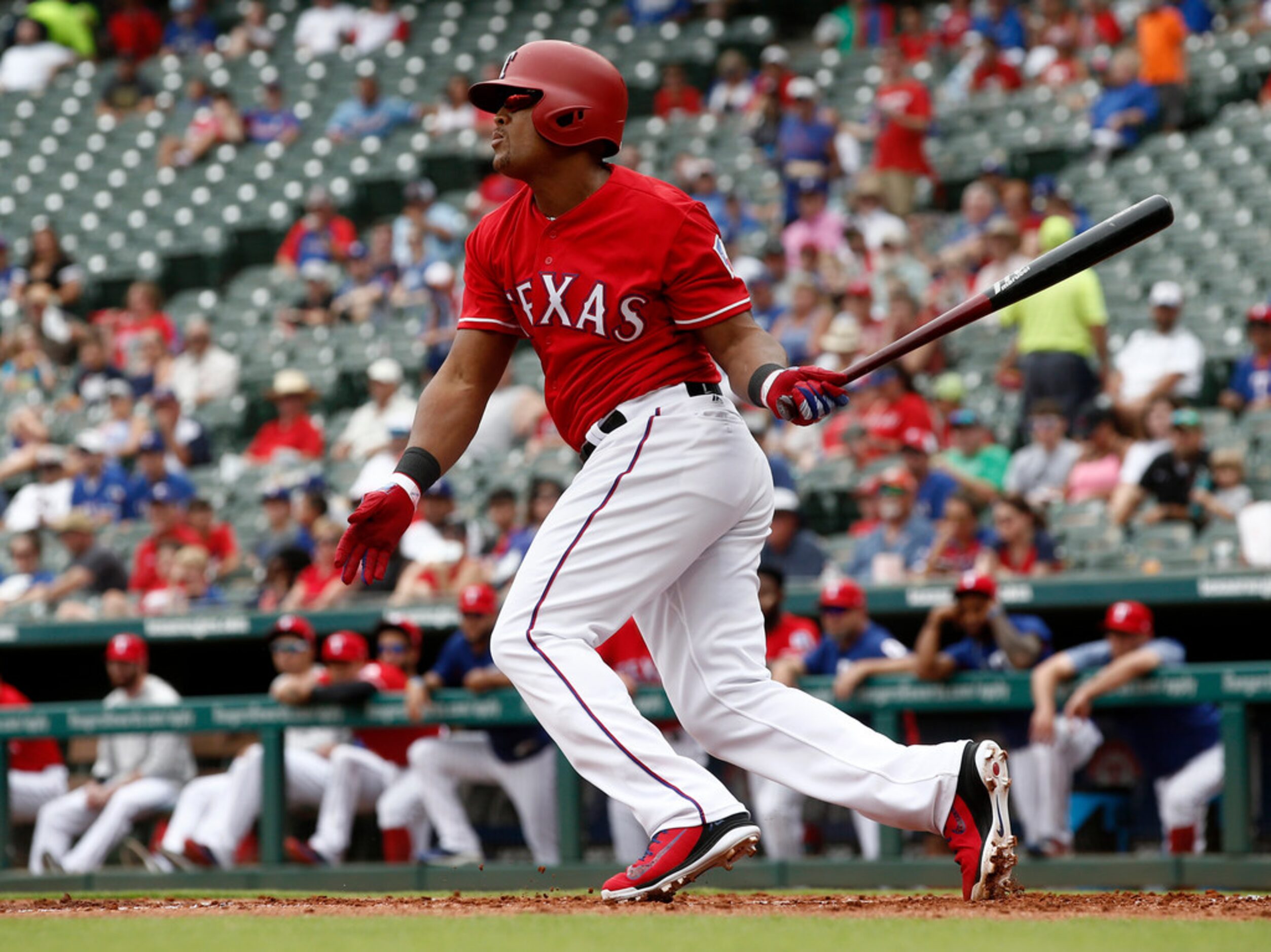 Texas Rangers Adrian Beltre (29) drives in a run on a fielding error by Seattle Mariners...