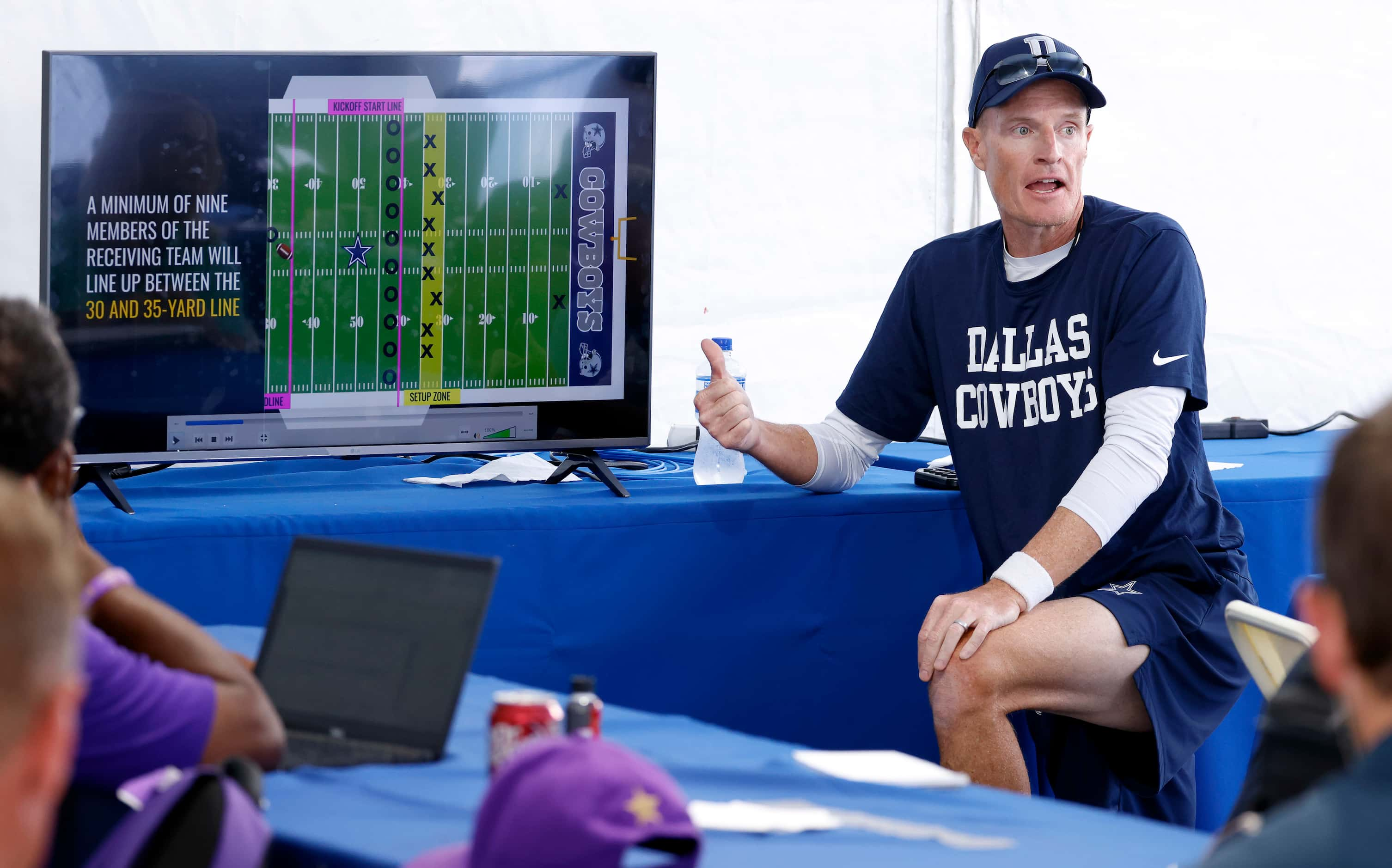 Dallas Cowboys special teams coach John Fassel explains the new kickoff alignment and rules...