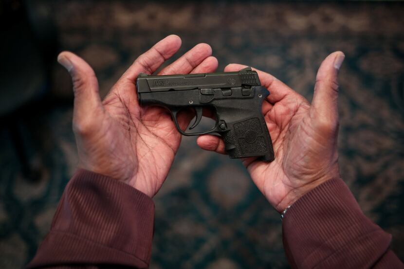 Inshirah Abdel-Jaleel, a recently retired Islamic Studies teacher who owns a handgun for...