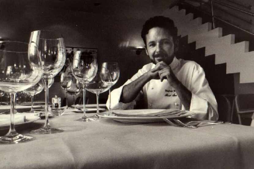 Stephan Pyles in the dining room of his first restaurant, Routh Street Cafe, in 1989. The...