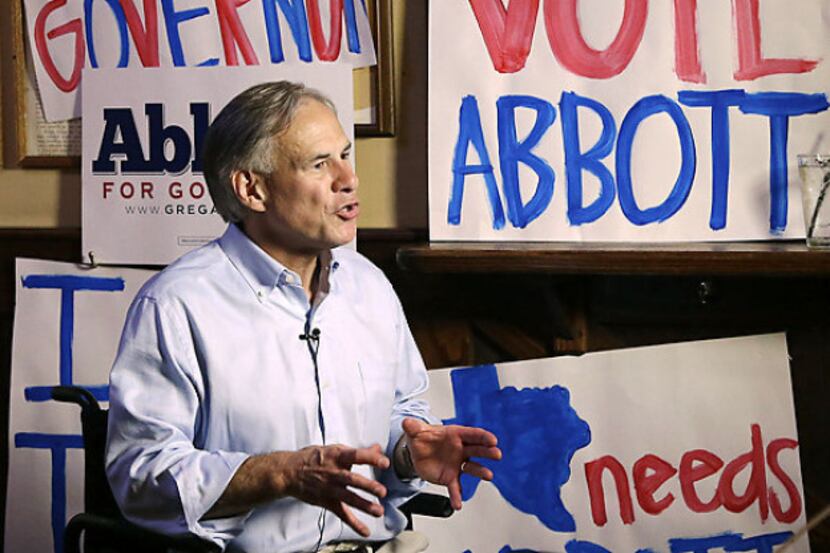 Texas Attorney General Greg Abbott, who is seeking the Republican nomination for governor...