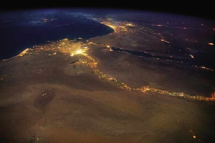 
The Nile, draining out into the Mediterranean
