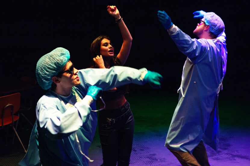 A surreal hospital scene from Theatre Three's production of the 2008 pop-rock musical "Next...