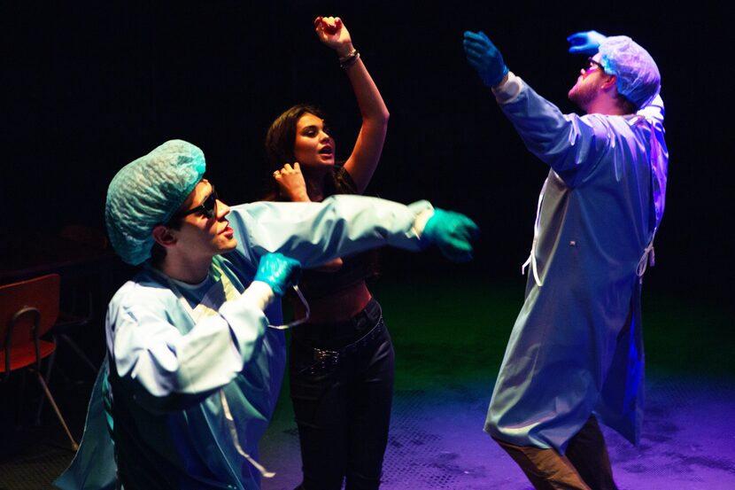 A surreal hospital scene from Theatre Three's production of the 2008 pop-rock musical "Next...