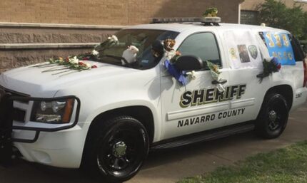 The Navarro County Sheriff's department put Deputy James Murray's patrol unit outside the...