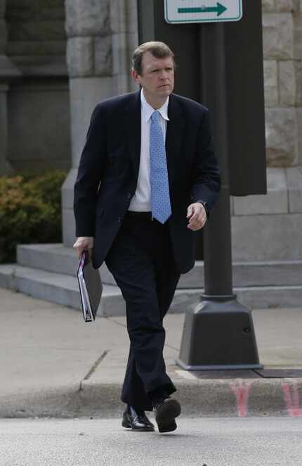 Jeff Mateer, first assistant to the attorney general, enters the courtroom where the federal...