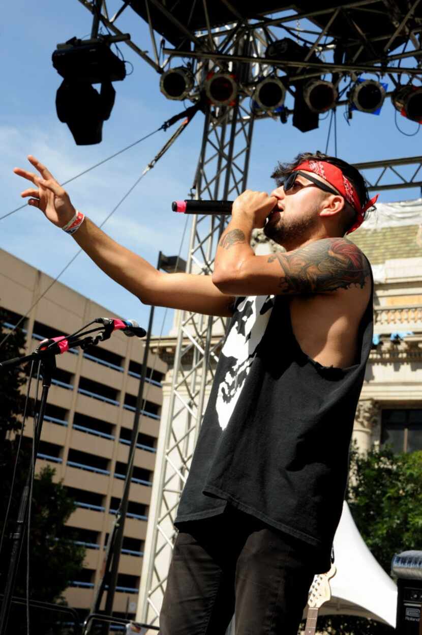 Dustin Cavazos performs at Taco Libre at Main Street Garden in Dallas, TX on June 27, 2015. 