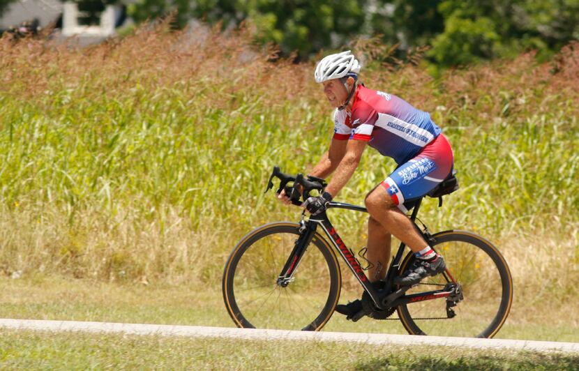 Dallas resident Zoltan "Z" Zsohar trains at White Rock Lake for a national cycling...