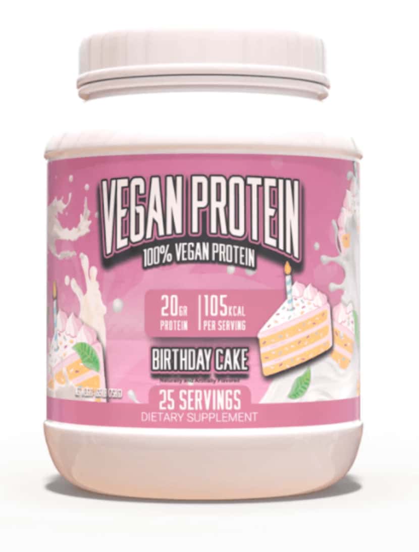 Vegan protein powder label