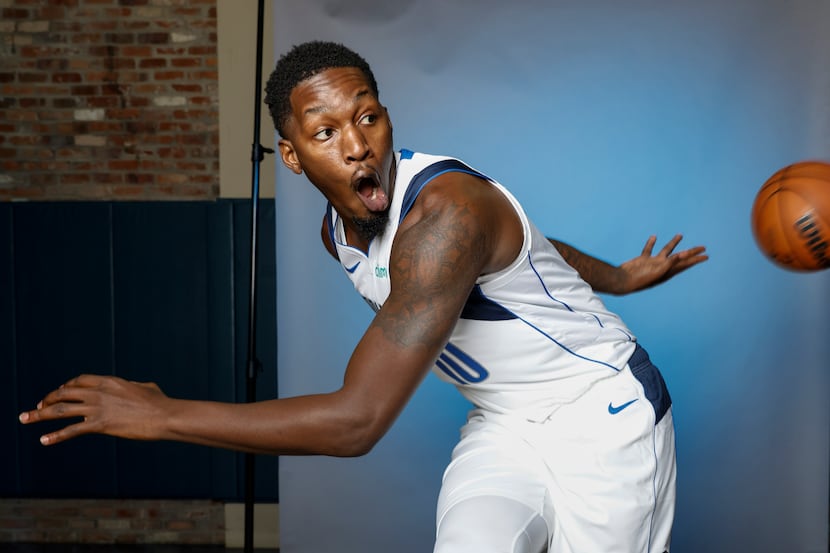 Dallas Mavericks’ Dorian Finney-Smith is photographed during the media day at American...