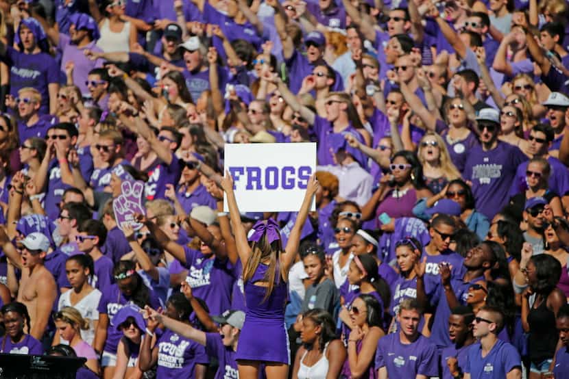 TCU fans support their team vocally during the Oklahoma State University Cowboys vs. the TCU...