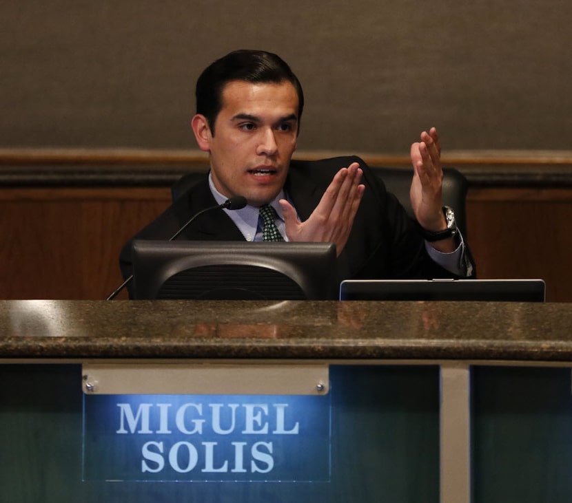 Dallas ISD school board member Miguel Solis was one of several area leaders who met...