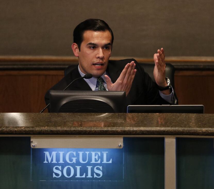 Dallas ISD school board member Miguel Solis was one of several area leaders who met...