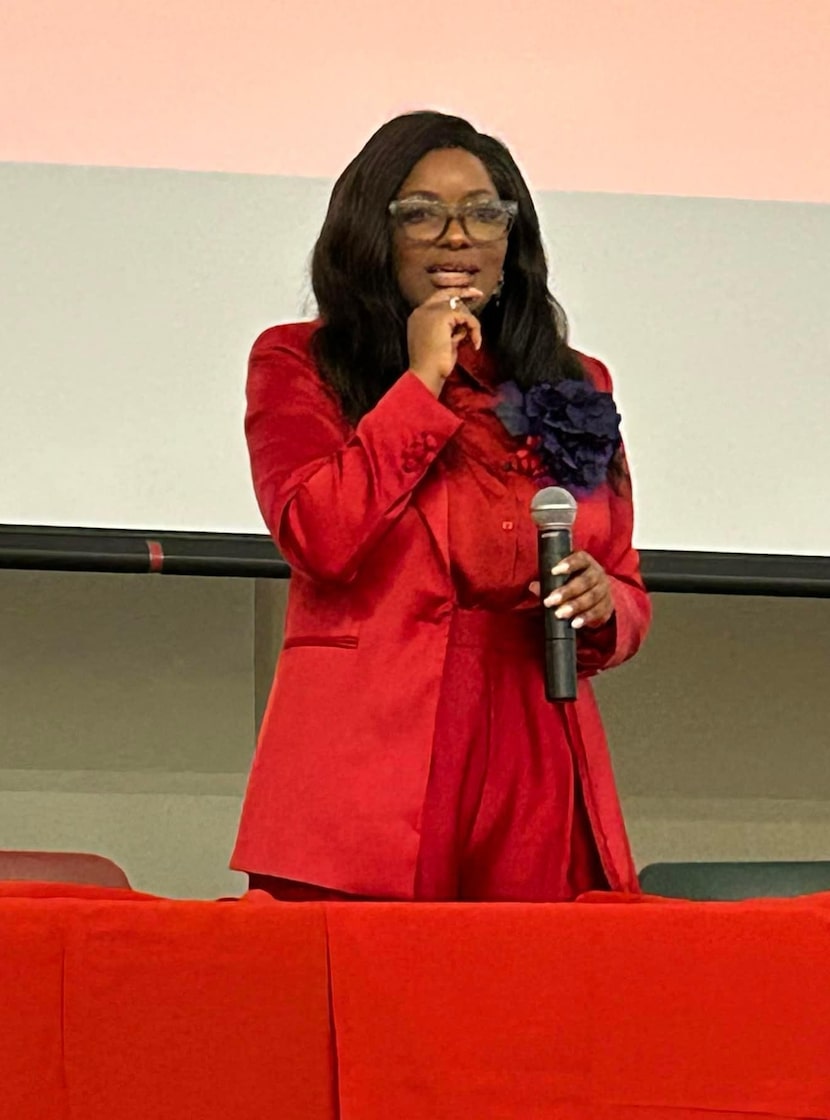 U.S. Rep. Jasmine Crockett, D-Dallas, speaks to the Charlotte Alumnae Chapter of Delta Sigma...