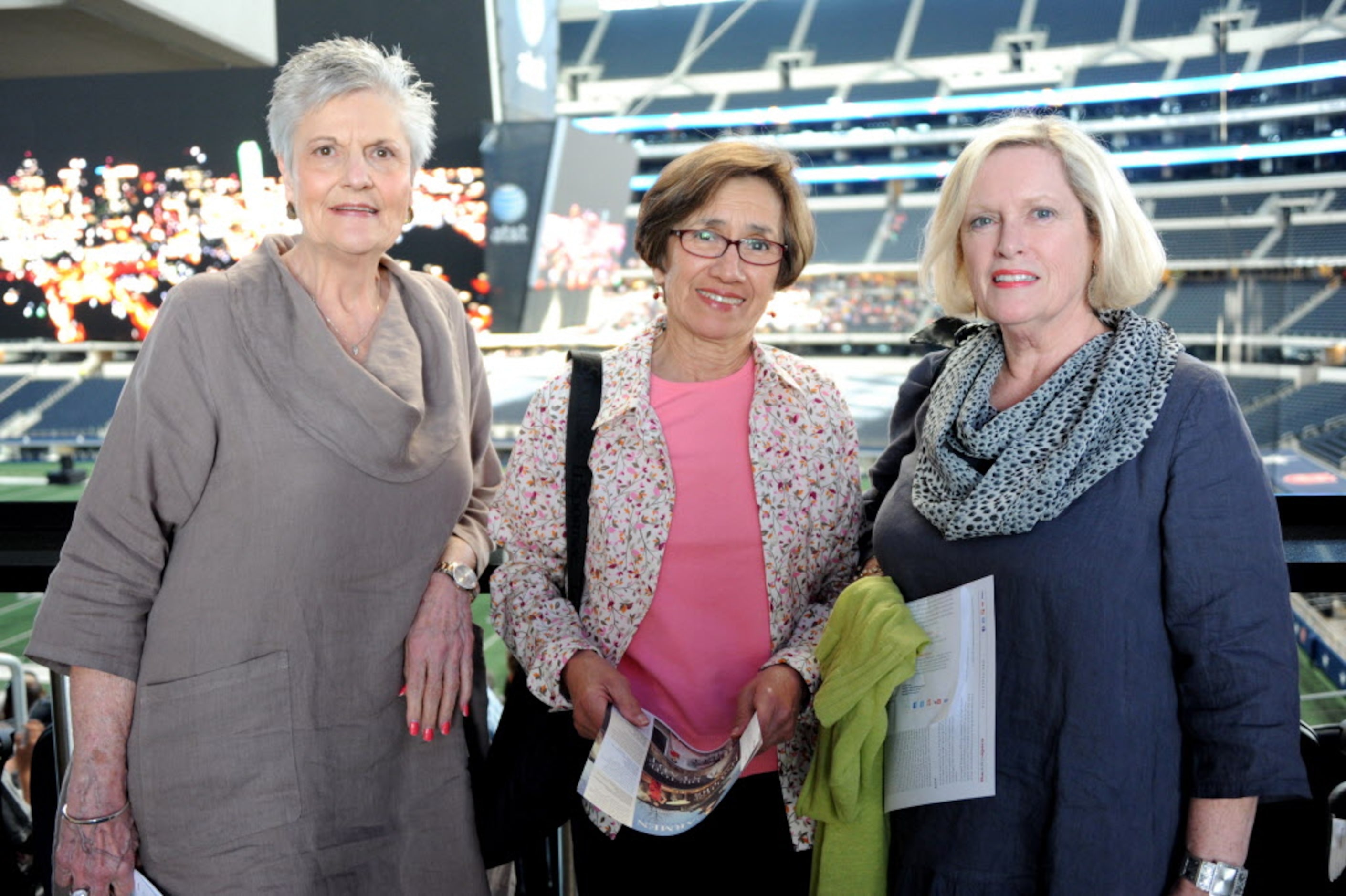 Friends Brenda Beauchamp, Alice Baltierra, and Trish Shaw prepare to see the Dallas Opera...