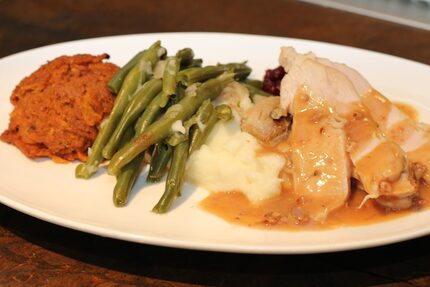 On far left, that's chef Dean Fearing's cornbread tortilla stuffing.