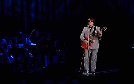 A hologram of late rock-and-roll superstar Roy Orbison performs at Eventim Apollo on April...