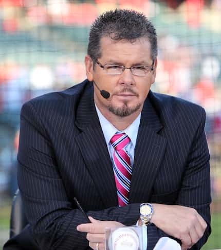 Former pitcher Mitch Williams, is a commentator for MLB network, on set prior to Game 4 of...