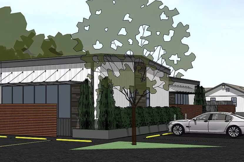 An artist's rendering shows how Josh LeComte plans to convert small buildings on Ross Avenue...