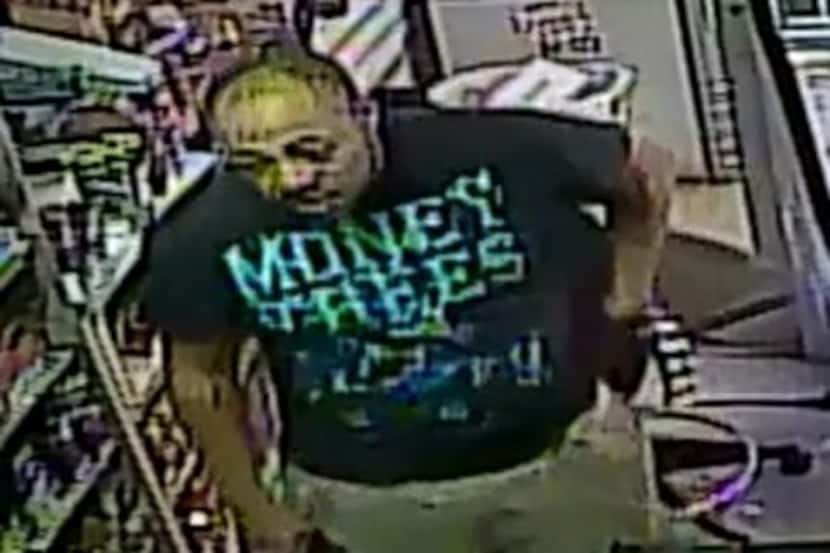 Dallas police are searching for this man accused of robbing the 1-Stop Shop in Rylie. 