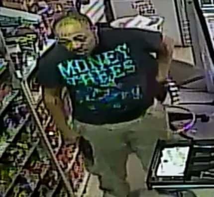 Dallas police are searching for this man accused of robbing the 1-Stop Shop in Rylie. 