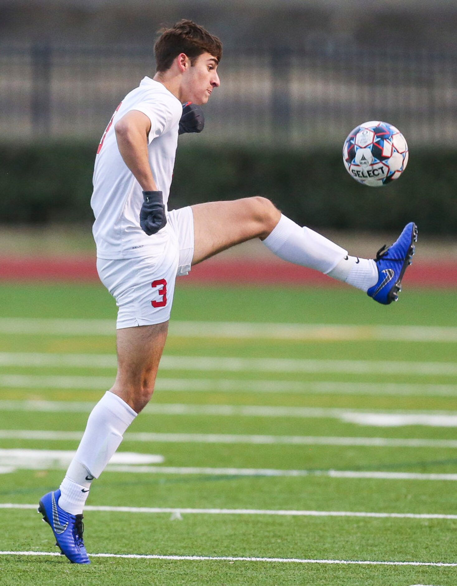 Allen's Chase Duhon receives a pass during Prosper's 1-0 win over Allen on Friday, Feb. 8,...