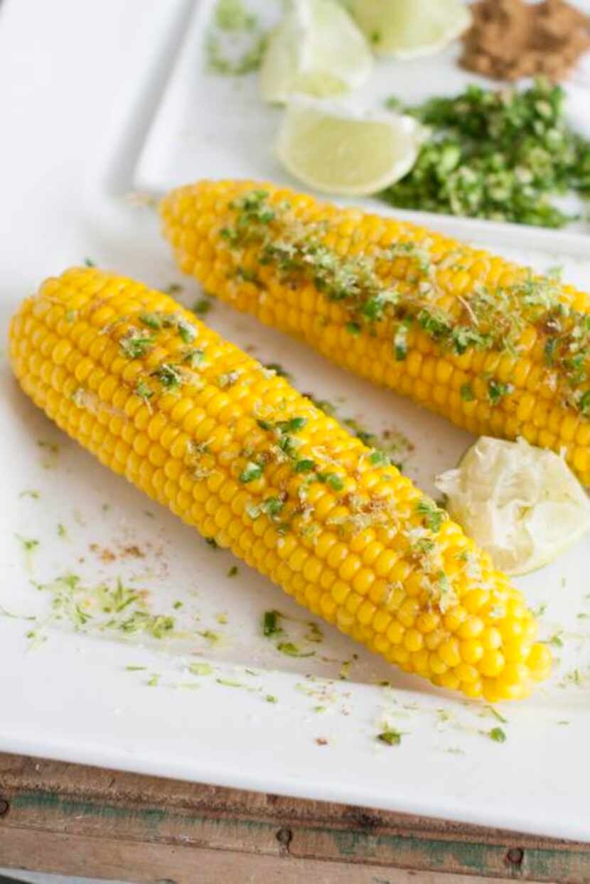 
This July 21, 2014 photo shows fresh corn with chili lime seasoning in Concord, N.H.
