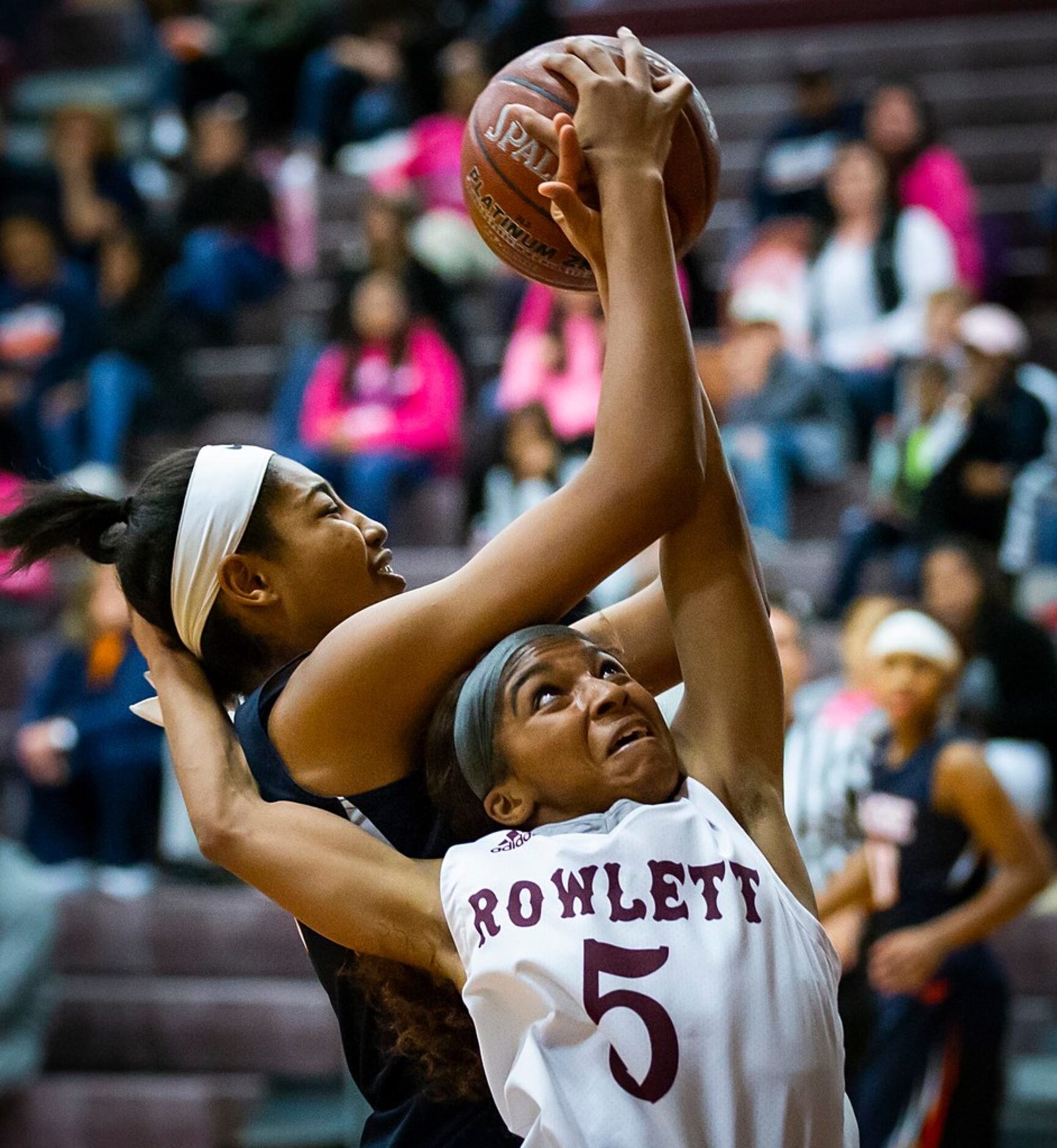 during a District 10-6A girls basketball game on Friday, Jan. 11, 2019, in Rowlett, Texas....