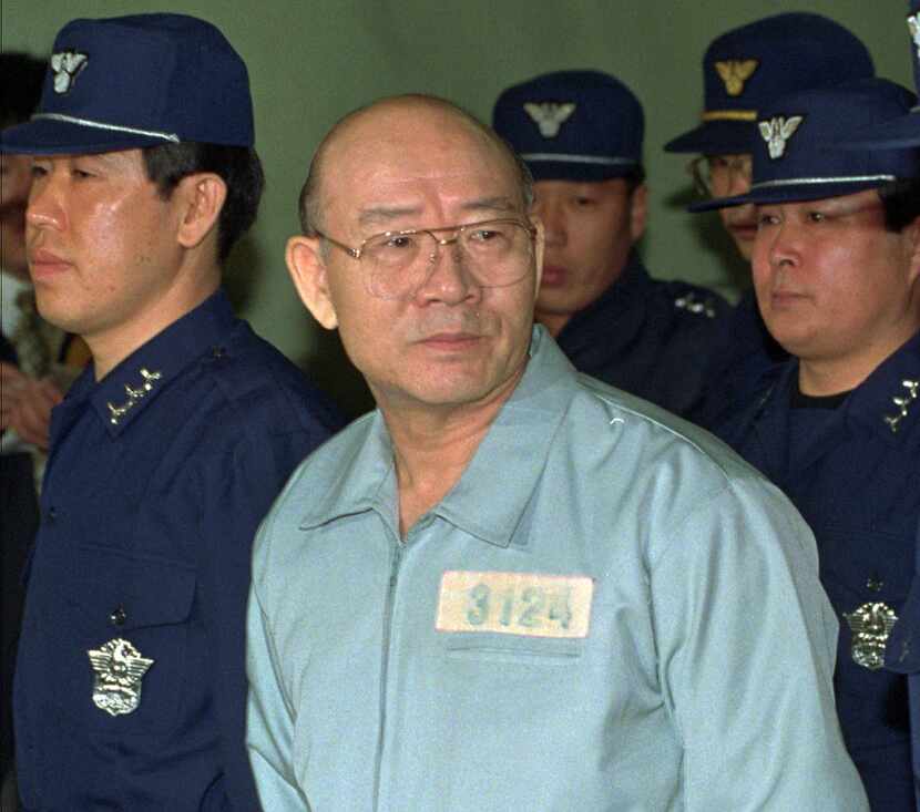 In this Feb. 26, 1996 file photo, former South Korean President Chun Doo-hwan enters the...