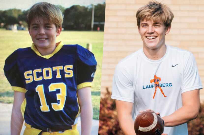 Brayden Schager as an 11-year-old (left) and as an incoming senior in high school.