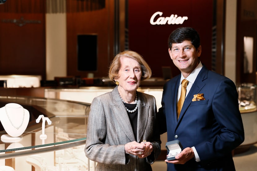 Louise Eiseman and her son Richard Eiseman at Eiseman Jewels in 2014.