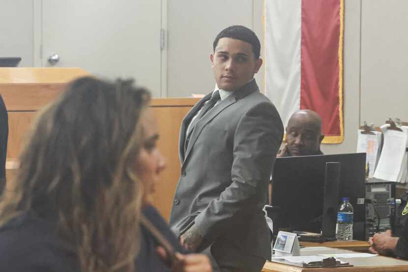 Jordan Rodgers stands during a break in the trial at Frank Crowley Criminal Courts Building,...