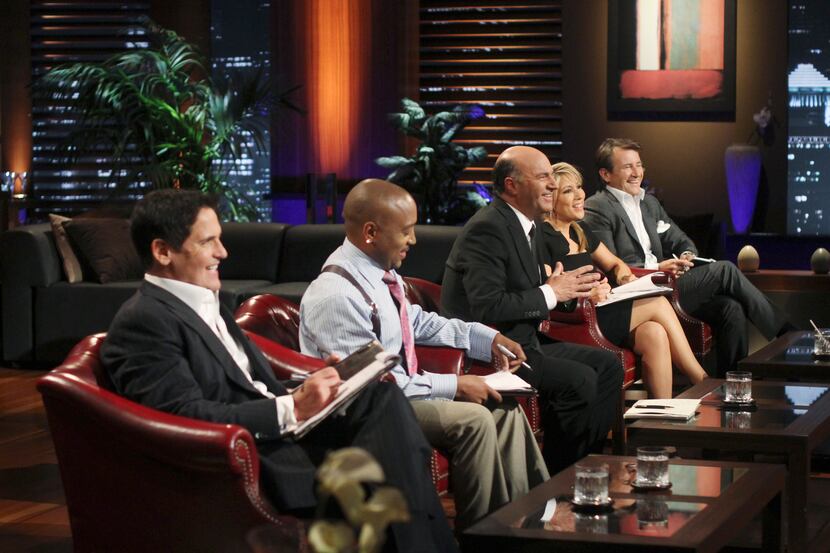 Shark Tank's celebrity investors, including Dallas Mavericks owner Mark Cuban (left).