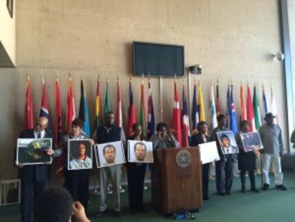  Family members of those who died at the hands of Dallas police held a news conference at...