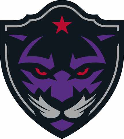 Panther City Lacrosse Club logo. Team colors include black, purple, red and gray.
