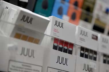 Texas buyers of vape products and e-cigarettes like these Juul products displayed at a New...