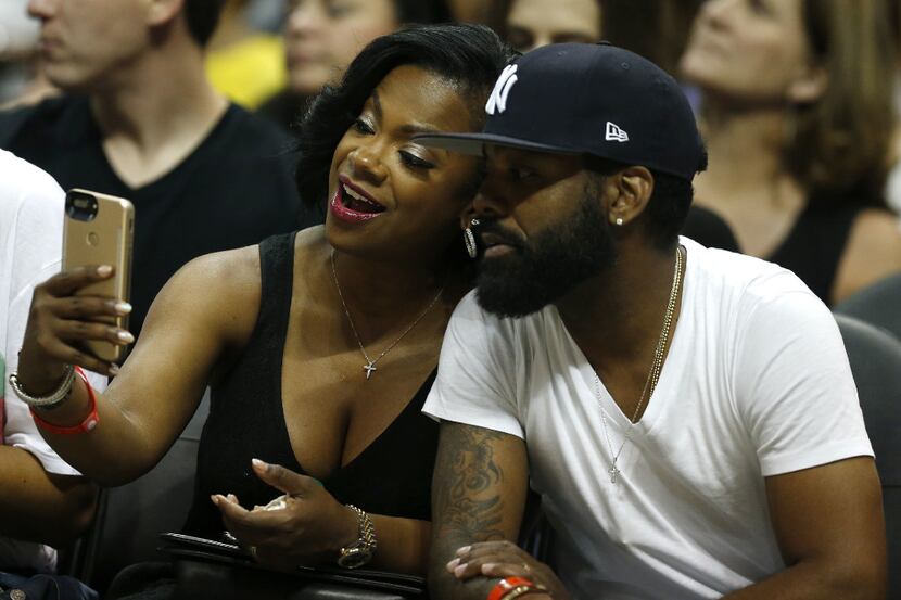"Real Housewives of Atlanta" cast member Kandi Burress takes a selfie with her husband, Todd...