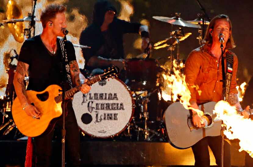 Florida Georgia Line perform during the 2015 Academy of Country Music Awards Sunday, April...