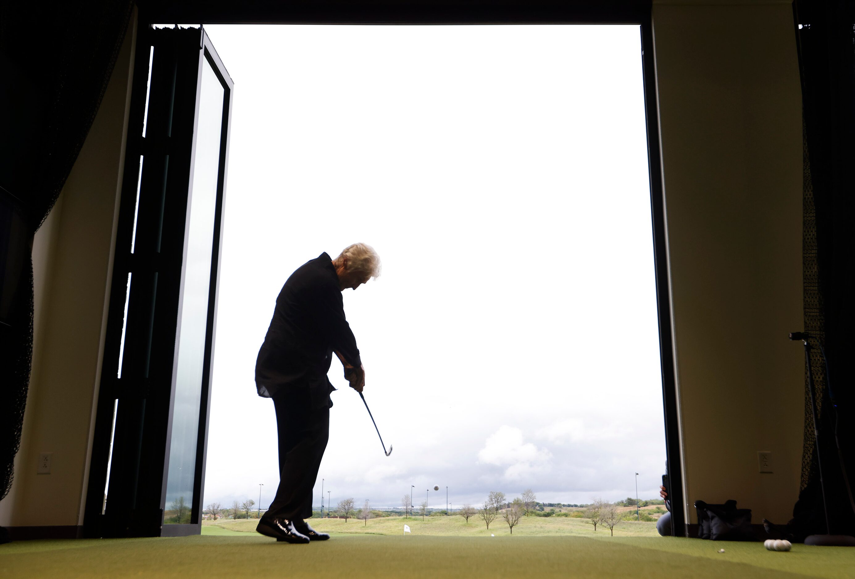 Kathy Whitworth, LPGA and World Golf Hall of Famer takes a ceremonial tee shot during the...