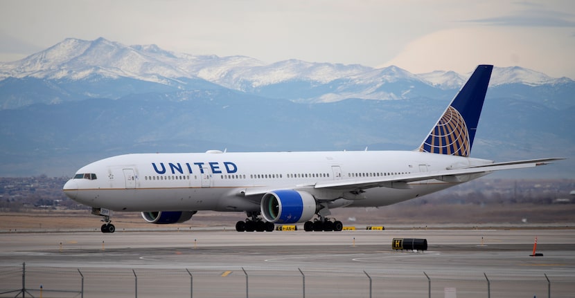 FILE - A United Airlines jetliner taxis to a runway for take off from Denver International...