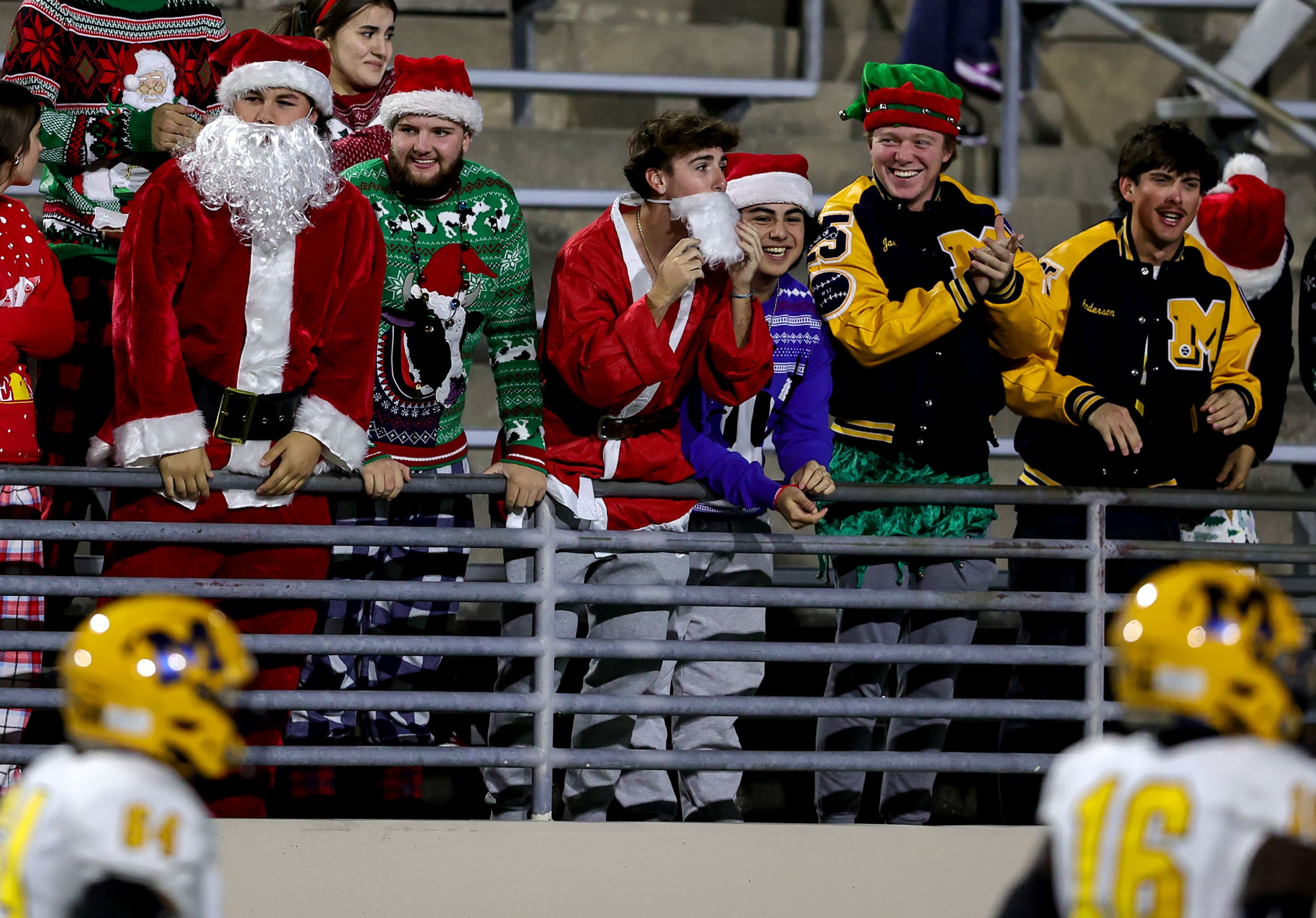 The McKinney students look on before the game against Denton Guyer in a Class 6A Division II...