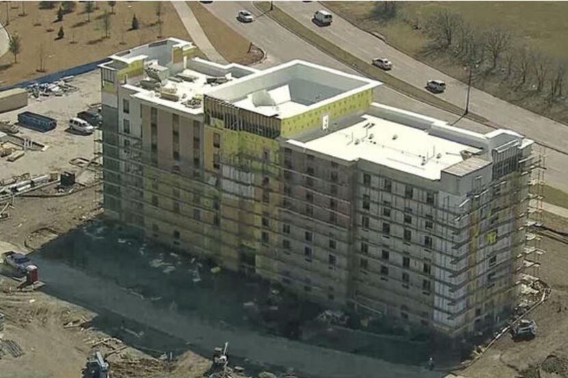  The worker fell at a Hampton Inn hotel under construction near the Nebraska Furniture Mart...