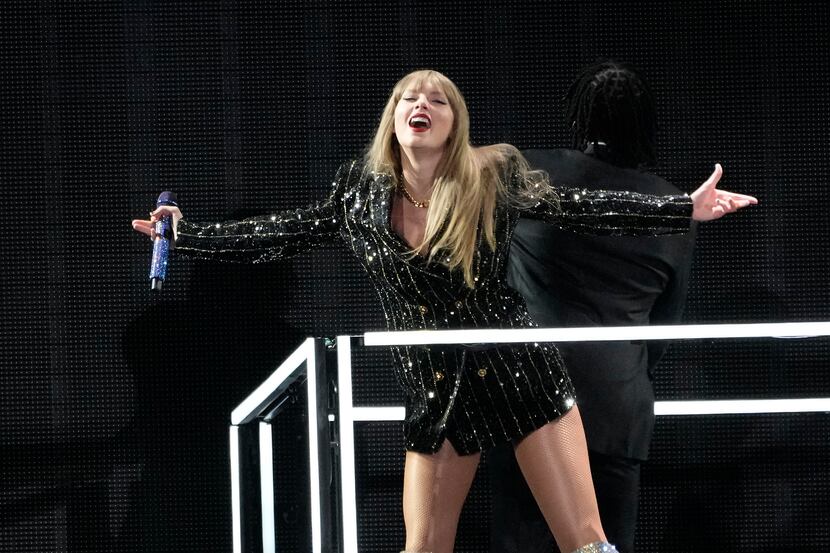 Taylor Swift performs during "The Eras Tour," Monday, Aug. 7, 2023, at SoFi Stadium in Los...