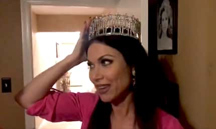 That's LeeAnne Locken (begrudgingly) wearing her crown from representing Arizona at the Miss...
