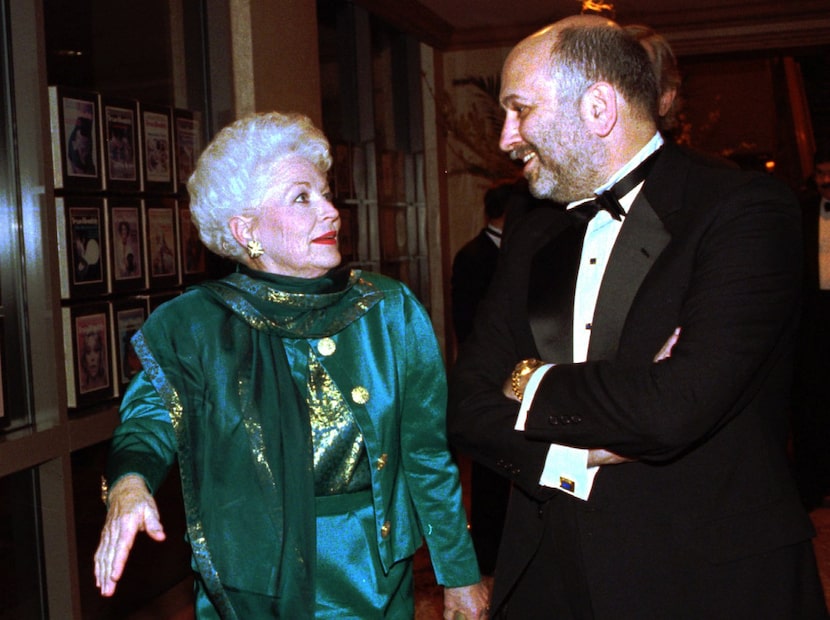 Levy greets Texas Gov. Ann Richards in Austin during the magazine's 20th anniversary...